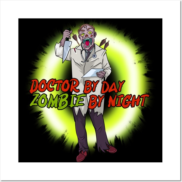 Surgeon Zombie Healthcare Night Shift Doctor Wall Art by Trendy Black Sheep